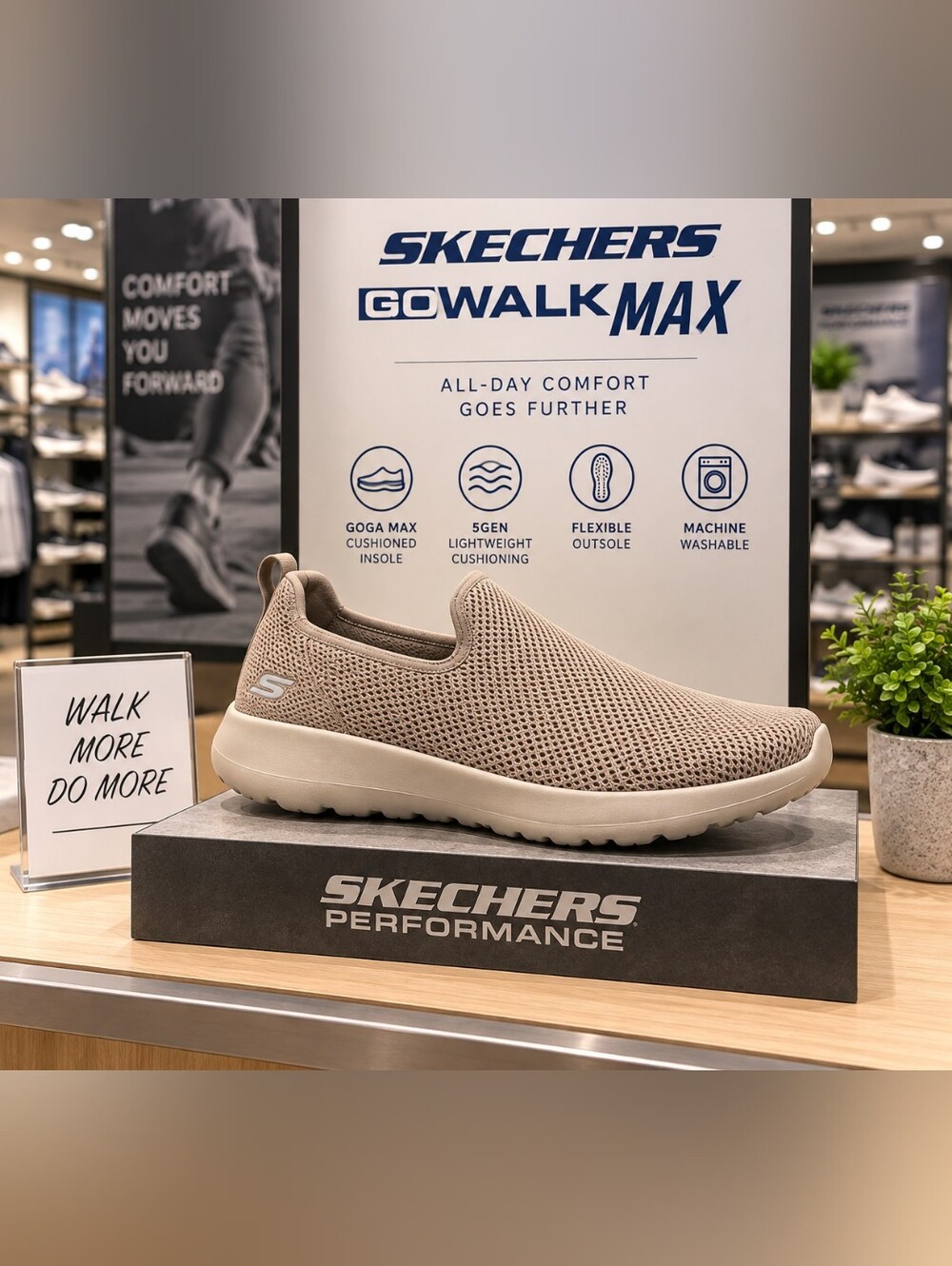 Skechers GO WALK Max Extra Wide – Taupe – Men's 10 – New in Box